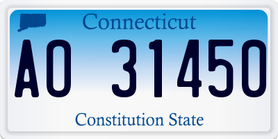 CT license plate AO31450
