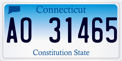 CT license plate AO31465