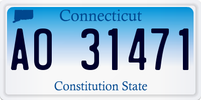 CT license plate AO31471