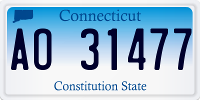 CT license plate AO31477