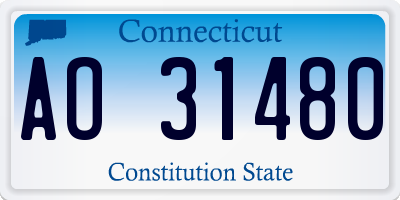 CT license plate AO31480