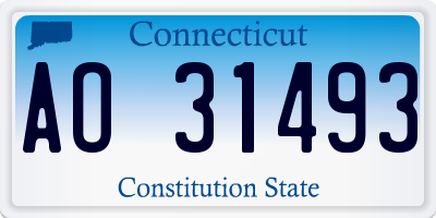 CT license plate AO31493