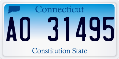 CT license plate AO31495