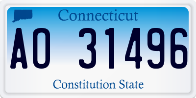 CT license plate AO31496