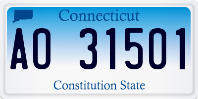 CT license plate AO31501