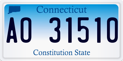 CT license plate AO31510