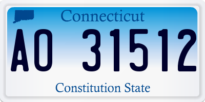 CT license plate AO31512