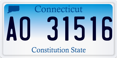 CT license plate AO31516