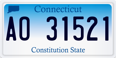 CT license plate AO31521