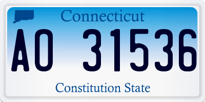 CT license plate AO31536