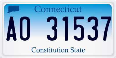 CT license plate AO31537