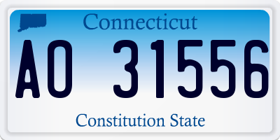 CT license plate AO31556