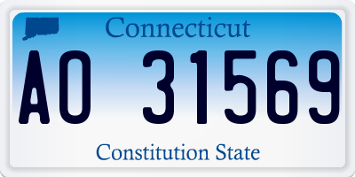 CT license plate AO31569