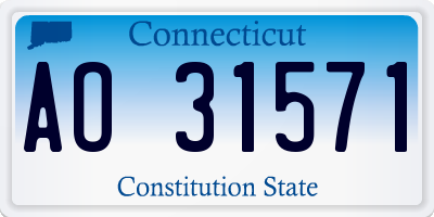 CT license plate AO31571