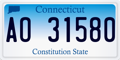CT license plate AO31580