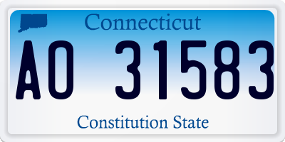 CT license plate AO31583