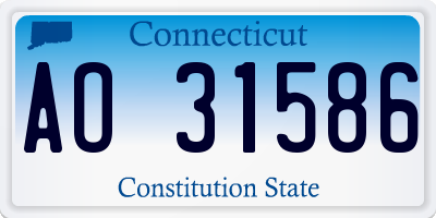 CT license plate AO31586