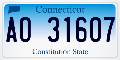 CT license plate AO31607