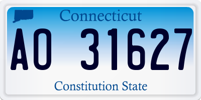 CT license plate AO31627