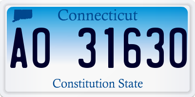 CT license plate AO31630