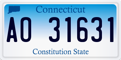 CT license plate AO31631