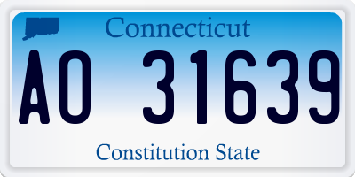 CT license plate AO31639