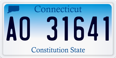 CT license plate AO31641