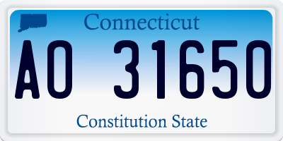 CT license plate AO31650