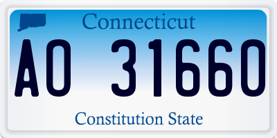 CT license plate AO31660