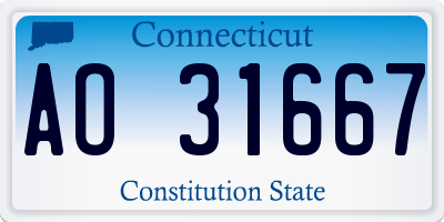 CT license plate AO31667