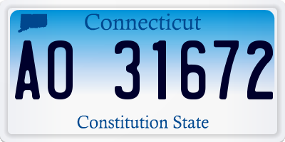 CT license plate AO31672