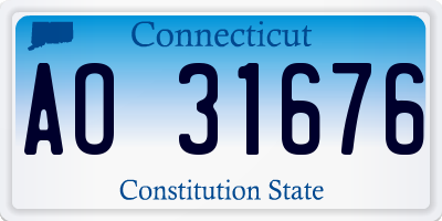 CT license plate AO31676