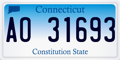 CT license plate AO31693