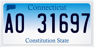 CT license plate AO31697