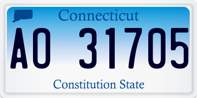 CT license plate AO31705