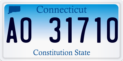 CT license plate AO31710