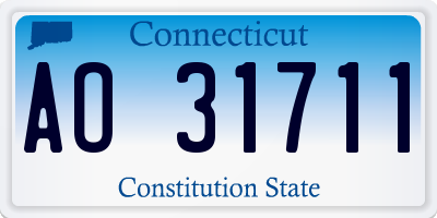 CT license plate AO31711