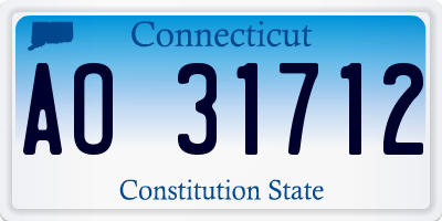 CT license plate AO31712