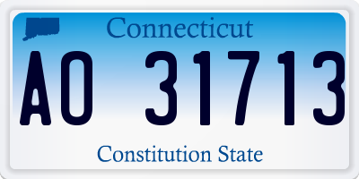 CT license plate AO31713