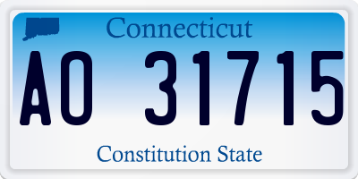 CT license plate AO31715