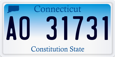 CT license plate AO31731