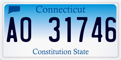 CT license plate AO31746