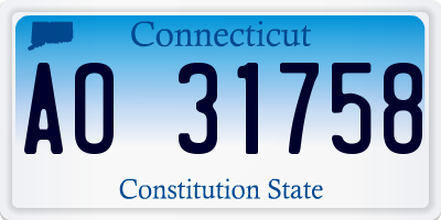 CT license plate AO31758