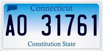 CT license plate AO31761