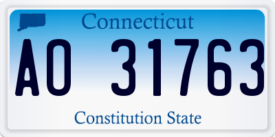 CT license plate AO31763