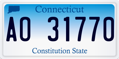 CT license plate AO31770