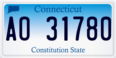 CT license plate AO31780