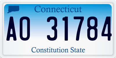 CT license plate AO31784