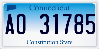 CT license plate AO31785