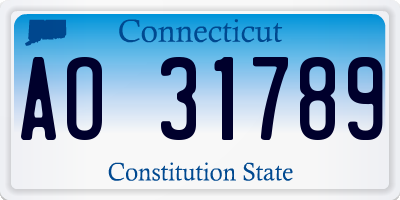 CT license plate AO31789
